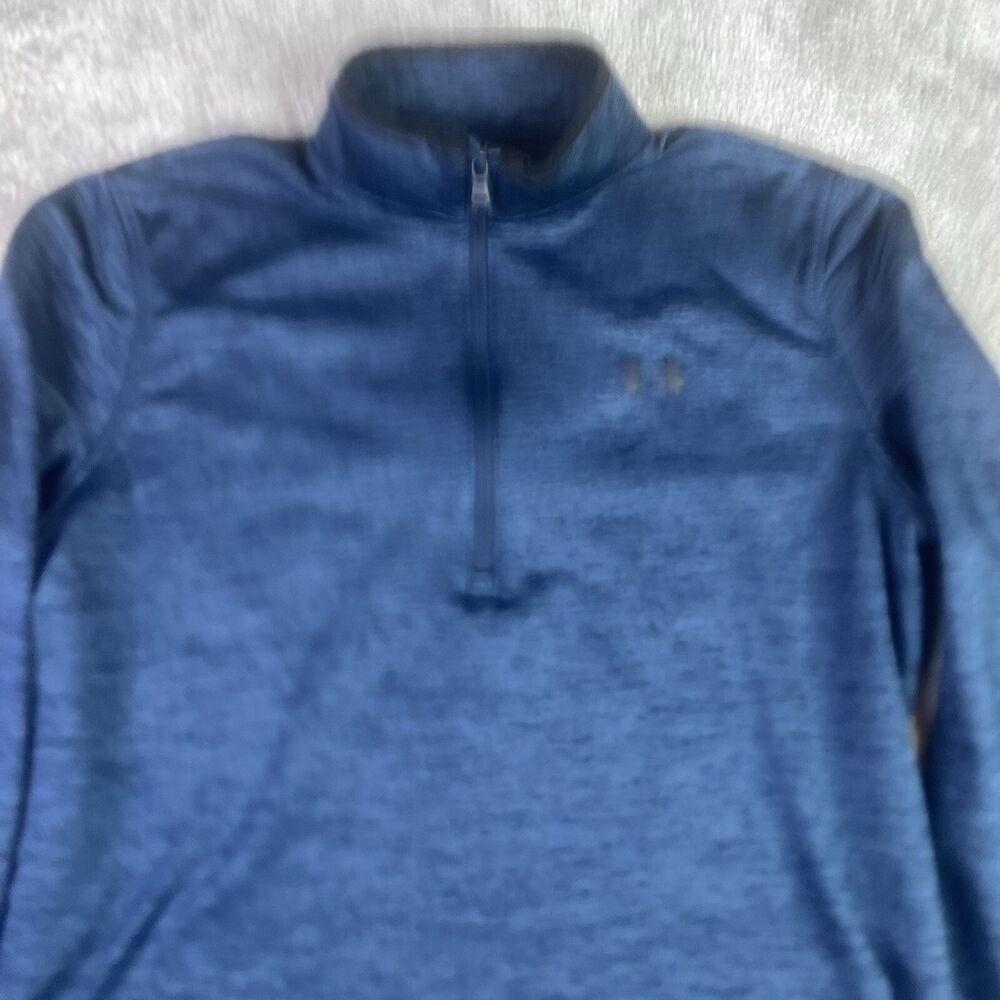 Under Armour Sweatshirt Mens Medium Blue 1/4 Zip Pullover Golf Coldgear Loose